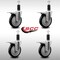 Service Caster 5'' SS Black Poly Swivel 1-1/4'' Expanding Stem Caster Set Total Lock Brake, 4PK SCC-SSEXTTL20S514-PPUB-BLK-114-4 - alternate 2